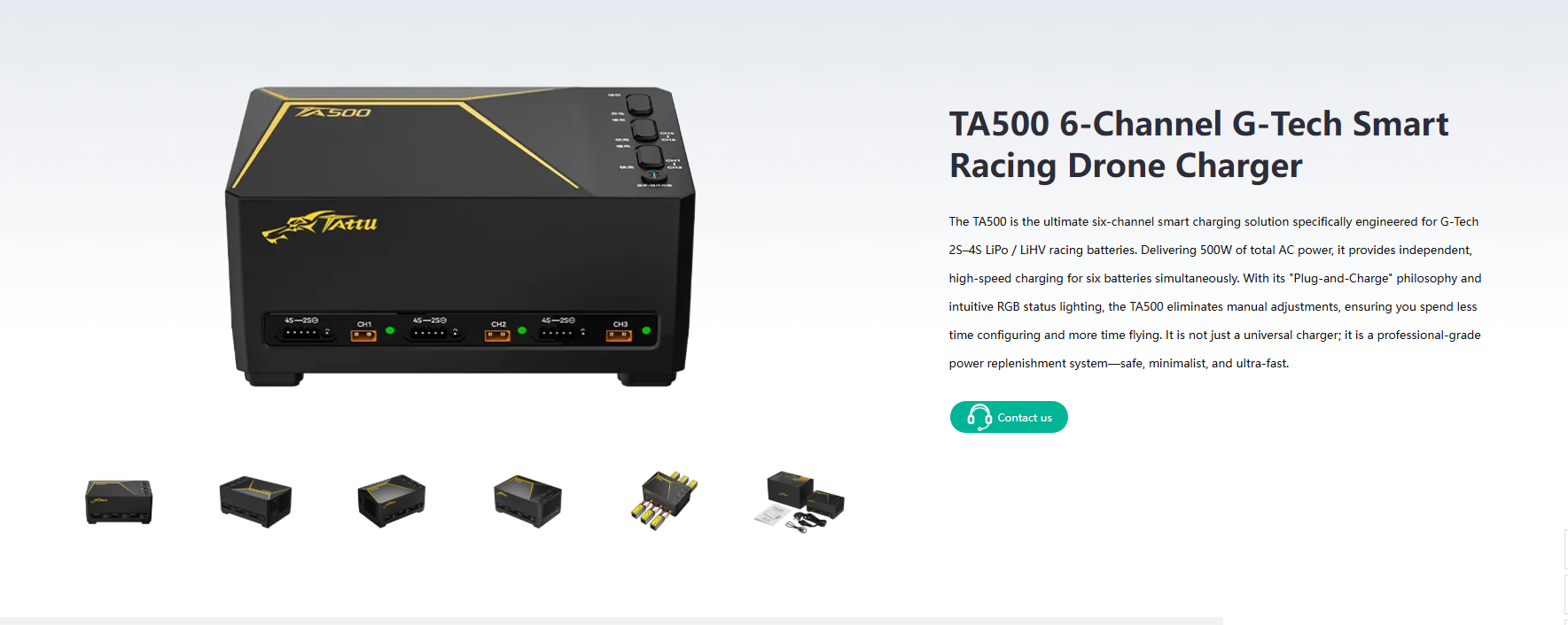 Drone Racing Charger - TATTU TA500 6チャンネル G-Tech スマートレーシングドローン充電器 RCヘリコプター用