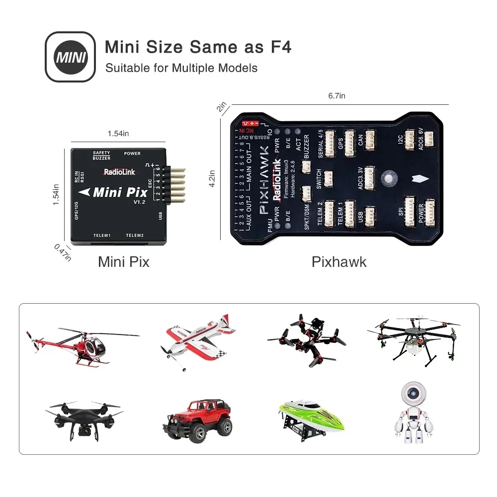 Radiolink New Mini PIX V1.2 フラ - Drone Racing Flight Controller のレビューと価格